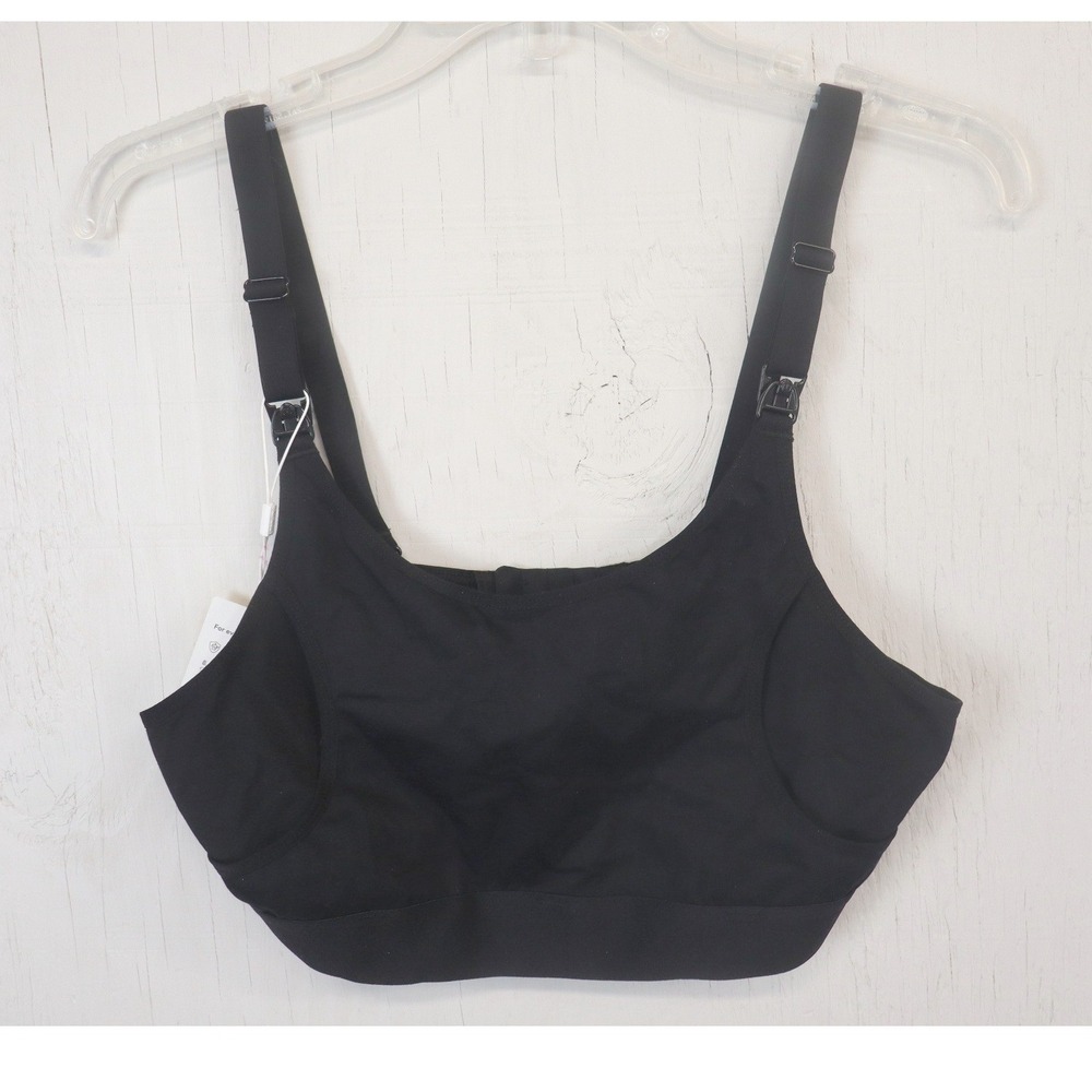 Momcozy Hands Free Pumping Nursing Bra Black Cotton Blend OEKO-TEX Size M NEW